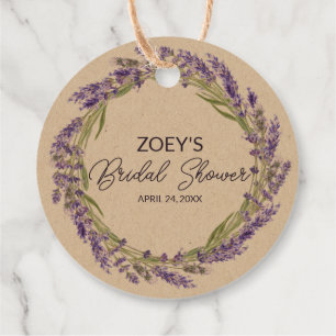 Love and Lavender Elegant Floral Bridal Shower Favor Tags
