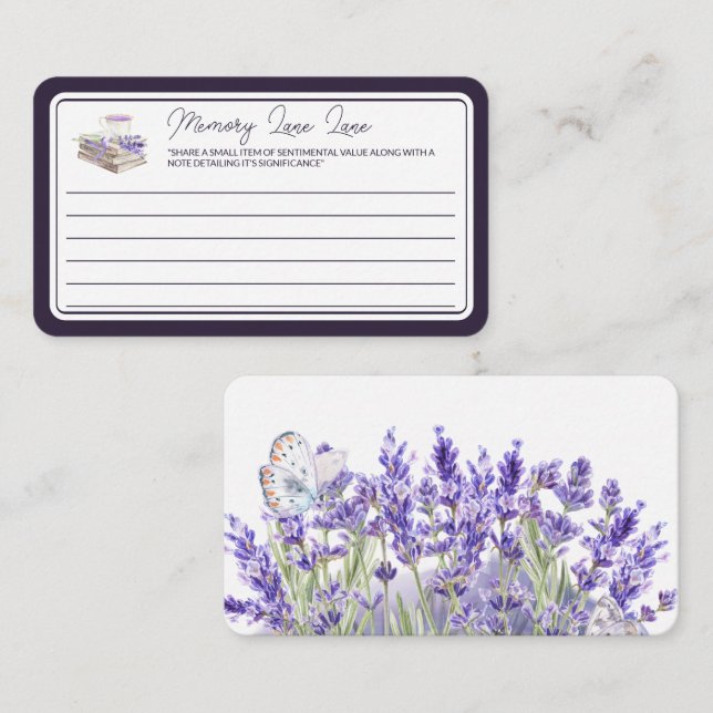 Love and Lavender | Memory Lane Message Enclosure Card (Front/Back)