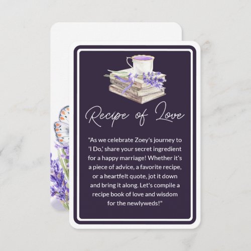 Love and Lavender  Recipe of Love Enclosure Card