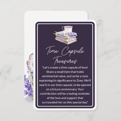 Love and Lavender  Time Capsule Treasures Enclosure Card