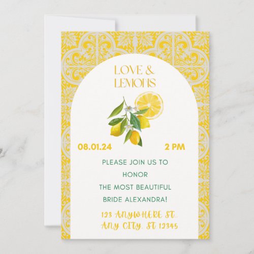 Love and Lemons Bridal Shower Invitation