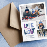 "Love and Light" 3 Photo Collage Happy Hanukkah Holiday Card<br><div class="desc">"Love and Light"  Happy Hanukkah Photo Holiday design.</div>