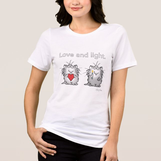 LOVE AND LIGHT by Sandra Boynton Tri-Blend Shirt (Front)