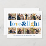 "Love and Light" Gallery of 8 Photos Hanukkah Holiday Postcard<br><div class="desc">These beautiful Hanukkah greeting cards are fully customizable. Add your own photo and message for a one of a kind design.</div>