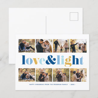 "Love and Light" Gallery of 8 Photos Hanukkah Holiday Postcard