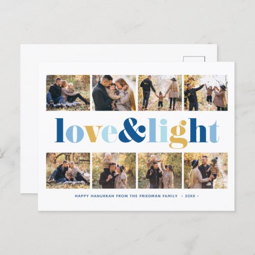 Love and Light Gallery of 8 Photos Hanukkah Holiday Postcard