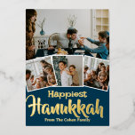 Love and Light | Hanukkah family photo Collage Foil Holiday Card<br><div class="desc">Love and Light | Hanukkah family photo Collage</div>