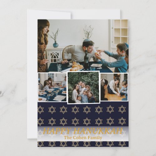 Love and Light  Hanukkah family photo Collage Holiday Card