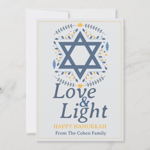 Love and Light  Hanukkah family photo collage  Holiday Card