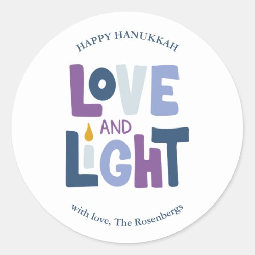 Love and Light  Hanukkah Label