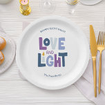 "Love and Light"  Hanukkah Label Paper Plates<br><div class="desc">"Love and Light"  Hanukkah design.</div>