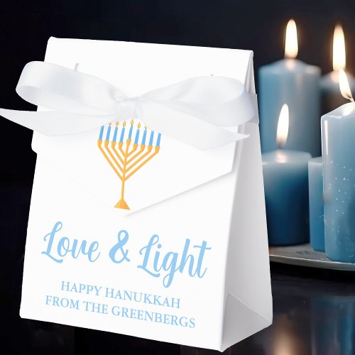 Love and Light Hanukkah Menorah Custom Party Favor Boxes