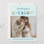 Love and Light Hanukkah Photo Card<br><div class="desc">This greeting card is perfect for those celebrating Hanukkah to share greetings with family and friends.</div>