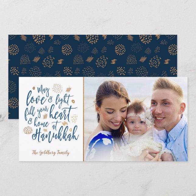 Love and Light Hanukkah Photocard Holiday Card (Front/Back)