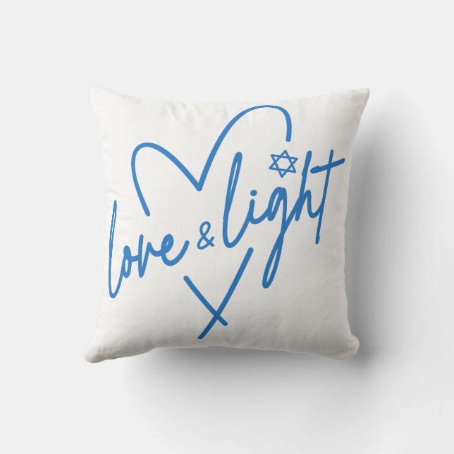 Love and Light Hanukkah Throw Pillow (Back)