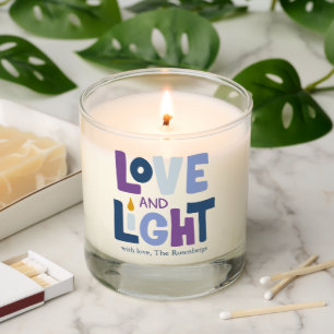 "Love and Light" Happy Hanukkah Custom Photo Scented Candle