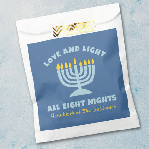 "Love and Light" Jewish Eight Nights of Hanukkah Favor Bag