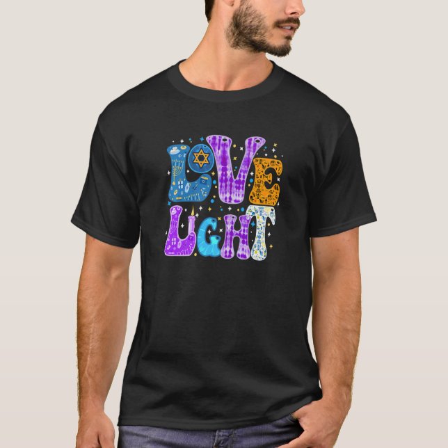 Love And Light Let's Get Lit Chanukah Hanukkah Boy T-Shirt (Front)