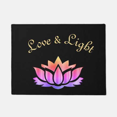 Love and Light Lotus Flower design Doormat