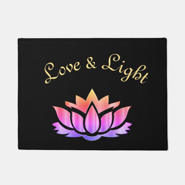 Love and Light Lotus Flower design Doormat Zazzle