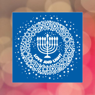 Love and light menorah self-inking stamp