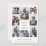 Love and Light | Multi Photo Family Hanukkah Holiday Card<br><div class="desc">This elegant,  modern Hanukkah card says "Love and Light" and features eight of your personal family or other photos in a simple,  minimalist grid.</div>