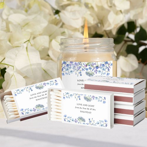Love and Light Periwinkle Wildflower Wedding Matchboxes