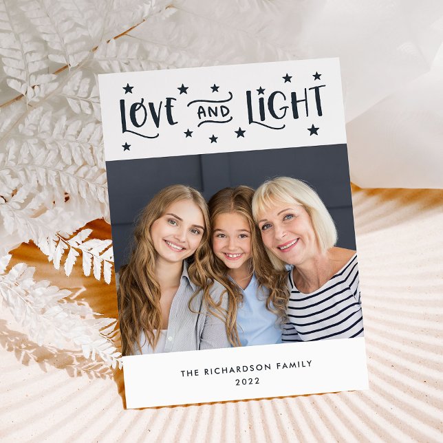 Love and Light | Photo and Stars Hanukkah Holiday Card (Creator Uploaded)