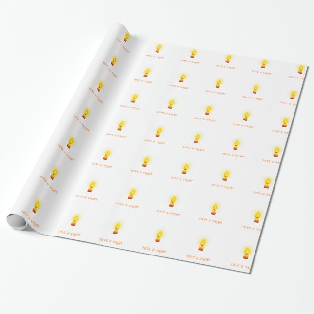 'Love and Light' quote Wrapping Paper (Unrolled)