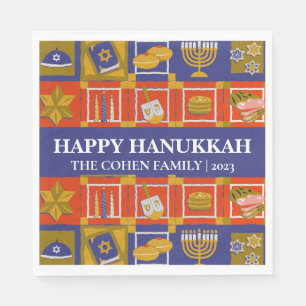 Love and Light   Simple Elegant Hanukkah family Napkins
