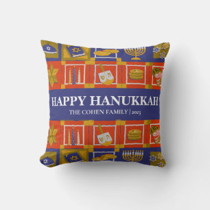 Love and Light   Simple Elegant Hanukkah family Throw Pillow
