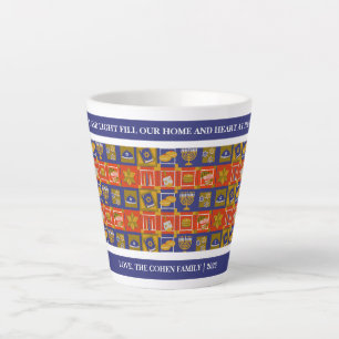 Love and Light Simple Hanukkah family Latte Mug
