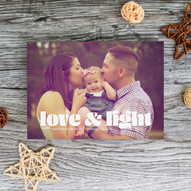 Love and Light Single Photo Hanukkah Card (Creator Uploaded)