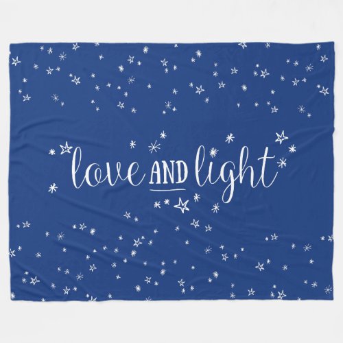 Love and Light Stars Holiday Fleece Blanket