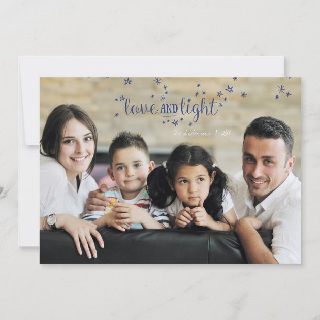 Love And Light Stars Holiday Photo Card