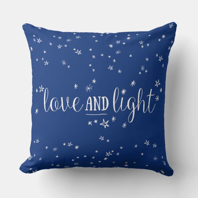 Love and Light Stars Holiday Throw Pillow (Front)