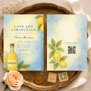 Love and Limoncello Italian QR Code Bridal Shower Invitation