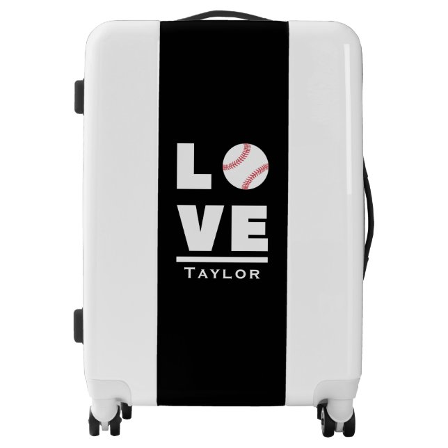 Love And Live Baseball Sports Fan Custom Name Luggage (Front)