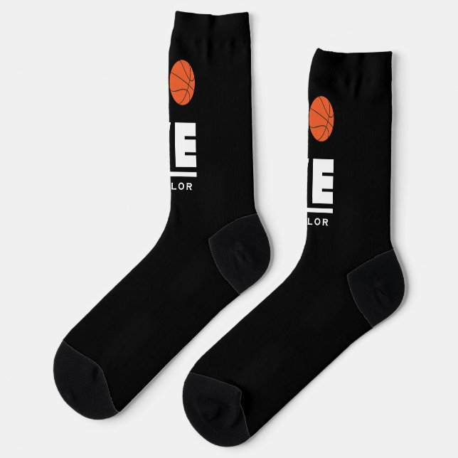 Love And Live Basketball Sports Fan Custom Name Socks (Left)