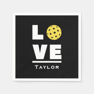 Love And Live Pickleball Sports Fan Custom Name Napkins
