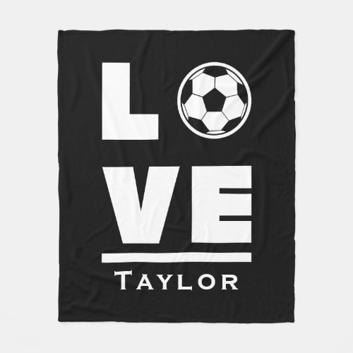 Love And Live Soccer Football Sports Fan Fleece Blanket