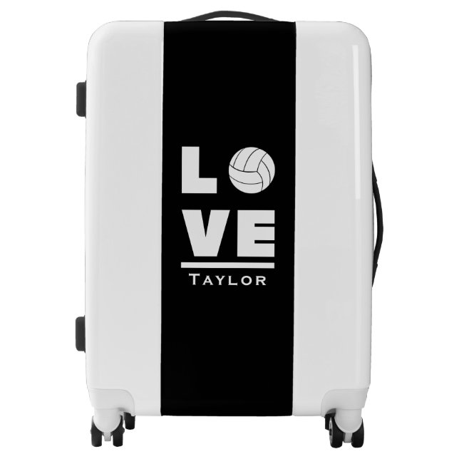 Love And Live Volleyball Sports Fan Custom Name Luggage (Front)