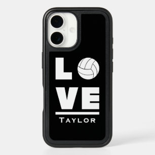Love And Live Volleyball Sports Fan Custom Name iPhone 16 Case