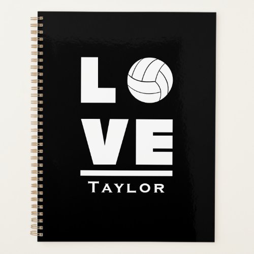 Love And Live Volleyball Sports Fan Custom Name Planner