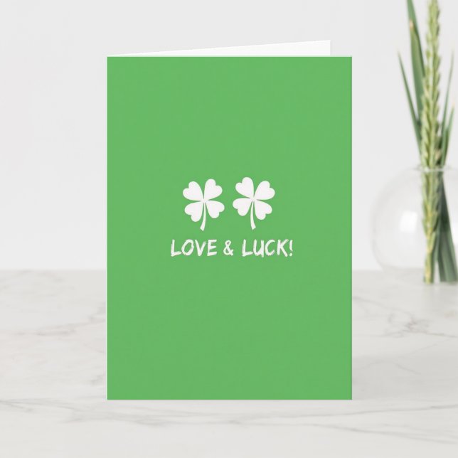 Love And Luck Shamrock Card (Front)