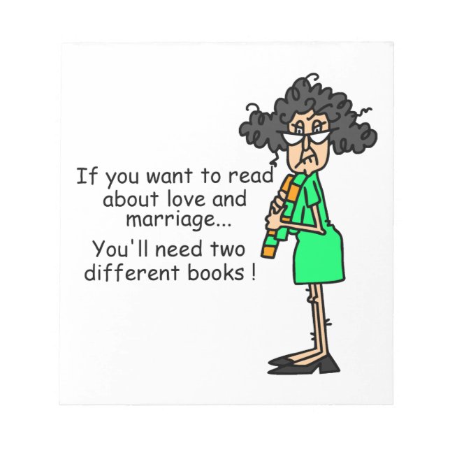 Love and Marriage Humor Notepad (Front)