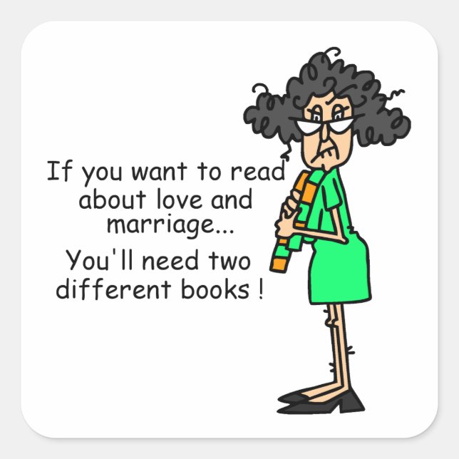 Love and Marriage Humor Square Sticker (Front)