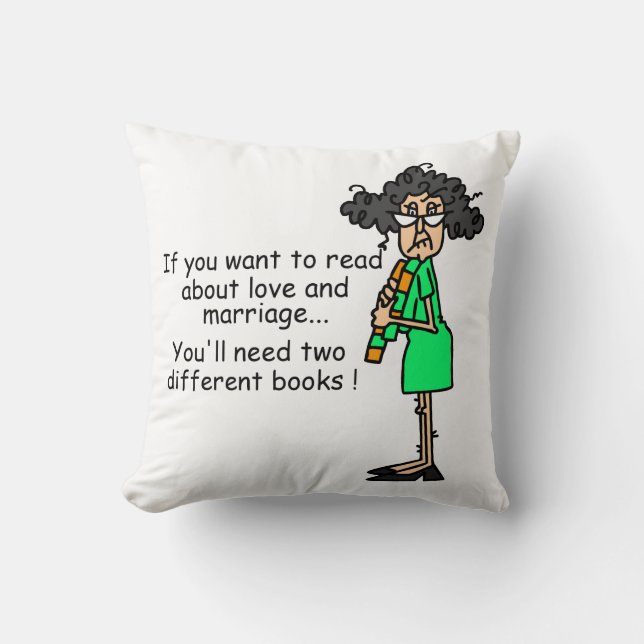 Love and Marriage Humor Throw Pillow (Front)