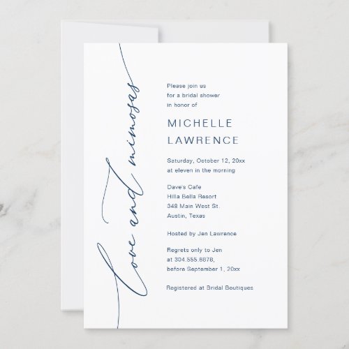 Love and Mimosas Bridal Shower Party Celebration Invitation