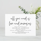 Love and Mimosas, Casual Bridal Shower Invitation (Standing Front)